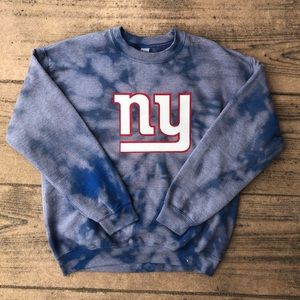 NY Giants Inspired Tie Dye Crewneck Sweatshirt